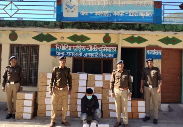 ऑपरेशन प्रहार के तहत टिहरी पुलिस की कार्रवाई में बरामद अवैध शराब और जब्त वाहन